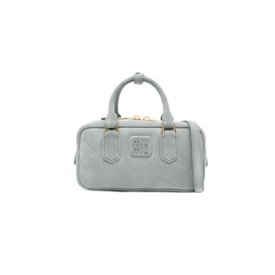 MIU MIU ARCADIE TOP-HANDLE SUEDE SATCHEL 5bb142 (22*10.5*7.5cm)